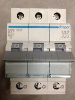 Hager MBS340 Leitungsschutzschalter 40A, 3polig mit QuickConnect